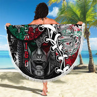 Aztec Warrior Mexican Beach Blanket Aztec Calendar Coat of Arms
