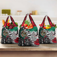 Aztec Warrior Mexican Grocery Bag Aztec Calendar Coat of Arms