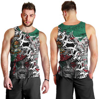 Aztec Warrior Mexican Men Tank Top Aztec Calendar Coat of Arms