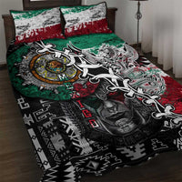 Aztec Warrior Mexican Quilt Bed Set Aztec Calendar Coat of Arms