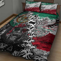 Aztec Warrior Mexican Quilt Bed Set Aztec Calendar Coat of Arms