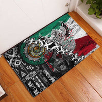 Aztec Warrior Mexican Rubber Doormat Aztec Calendar Coat of Arms