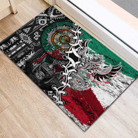 Aztec Warrior Mexican Rubber Doormat Aztec Calendar Coat of Arms