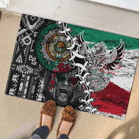 Aztec Warrior Mexican Rubber Doormat Aztec Calendar Coat of Arms
