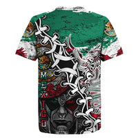 Aztec Warrior Mexican Rugby Jersey Aztec Calendar Coat of Arms