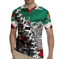 Aztec Warrior Mexican Rugby Jersey Aztec Calendar Coat of Arms