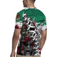 Aztec Warrior Mexican Rugby Jersey Aztec Calendar Coat of Arms