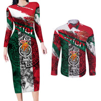 My Home My Blood Mexico Couples Matching Long Sleeve Bodycon Dress and Long Sleeve Button Shirt Mexican Map Aztec