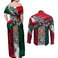 My Home My Blood Mexico Couples Matching Off Shoulder Maxi Dress and Long Sleeve Button Shirt Mexican Map Aztec