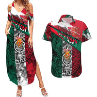 My Home My Blood Mexico Couples Matching Summer Maxi Dress and Hawaiian Shirt Mexican Map Aztec