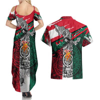 My Home My Blood Mexico Couples Matching Summer Maxi Dress and Hawaiian Shirt Mexican Map Aztec
