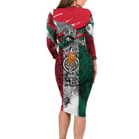 My Home My Blood Mexico Family Matching Long Sleeve Bodycon Dress and Hawaiian Shirt Mexican Map Aztec