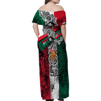 My Home My Blood Mexico Family Matching Off Shoulder Maxi Dress and Hawaiian Shirt Mexican Map Aztec