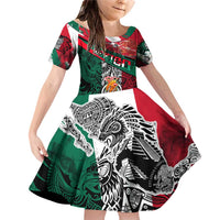 My Home My Blood Mexico Family Matching Off Shoulder Short Dress and Hawaiian Shirt Mexican Map Aztec