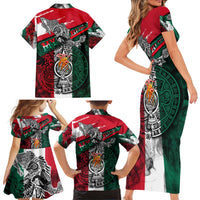 My Home My Blood Mexico Family Matching Short Sleeve Bodycon Dress and Hawaiian Shirt Mexican Map Aztec