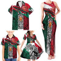 My Home My Blood Mexico Family Matching Tank Maxi Dress and Hawaiian Shirt Mexican Map Aztec