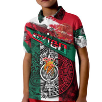 My Home My Blood Mexico Kid Polo Shirt Mexican Map Aztec
