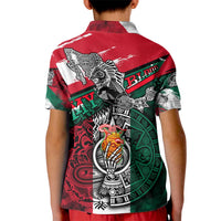 My Home My Blood Mexico Kid Polo Shirt Mexican Map Aztec