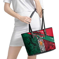 My Home My Blood Mexico Leather Tote Bag Mexican Map Aztec