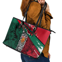 My Home My Blood Mexico Leather Tote Bag Mexican Map Aztec
