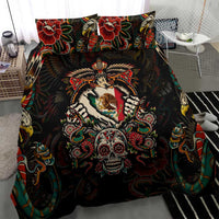Mexico Sugar Skull Bedding Set Tattoo Art Mexican Flag