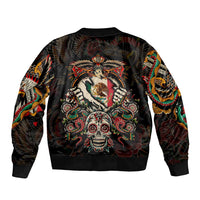 Mexico Sugar Skull Bomber Jacket Tattoo Art Mexican Flag
