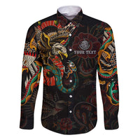 Mexico Sugar Skull Family Matching Long Sleeve Bodycon Dress and Hawaiian Shirt Tattoo Art Mexican Flag