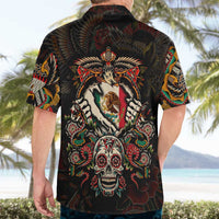 Mexico Sugar Skull Hawaiian Shirt Tattoo Art Mexican Flag