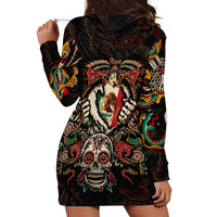 Mexico Sugar Skull Hoodie Dress Tattoo Art Mexican Flag