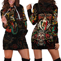 Mexico Sugar Skull Hoodie Dress Tattoo Art Mexican Flag
