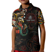 Mexico Sugar Skull Kid Polo Shirt Tattoo Art Mexican Flag