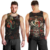 Mexico Sugar Skull Men Tank Top Tattoo Art Mexican Flag