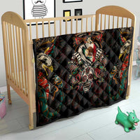 Mexico Sugar Skull Quilt Tattoo Art Mexican Flag