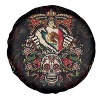 Mexico Sugar Skull Spare Tire Cover Tattoo Art Mexican Flag