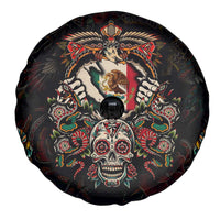 Mexico Sugar Skull Spare Tire Cover Tattoo Art Mexican Flag