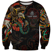 Mexico Sugar Skull Sweatshirt Tattoo Art Mexican Flag