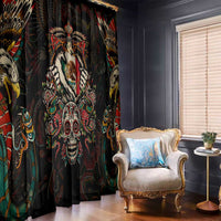 Mexico Sugar Skull Window Curtain Tattoo Art Mexican Flag