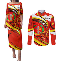 Ethiopia Tigray Revolution Couples Matching Puletasi and Long Sleeve Button Shirt Emblem Freedom Fighters and Flag