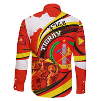 Ethiopia Tigray Revolution Family Matching Long Sleeve Bodycon Dress and Hawaiian Shirt Emblem Freedom Fighters and Flag