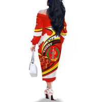 Ethiopia Tigray Revolution Family Matching Off The Shoulder Long Sleeve Dress and Hawaiian Shirt Emblem Freedom Fighters and Flag