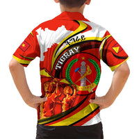 Ethiopia Tigray Revolution Family Matching Off Shoulder Short Dress and Hawaiian Shirt Emblem Freedom Fighters and Flag