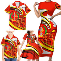 Ethiopia Tigray Revolution Family Matching Short Sleeve Bodycon Dress and Hawaiian Shirt Emblem Freedom Fighters and Flag