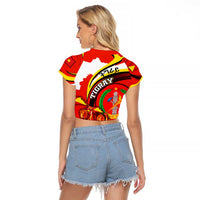 Ethiopia Tigray Revolution Raglan Cropped T Shirt Emblem Freedom Fighters and Flag