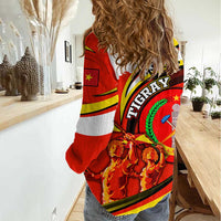 Ethiopia Tigray Revolution Women Casual Shirt Emblem Freedom Fighters and Flag
