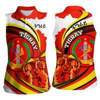 Ethiopia Tigray Revolution Women Sleeveless Polo Shirt Emblem Freedom Fighters and Flag