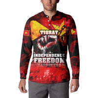 I Stand with Tigray Button Sweatshirt Tigray Independence - Fist of Freedom