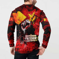 I Stand with Tigray Button Sweatshirt Tigray Independence - Fist of Freedom