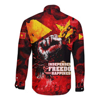 I Stand with Tigray Long Sleeve Button Shirt Tigray Independence - Fist of Freedom