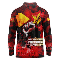 I Stand with Tigray Long Sleeve Polo Shirt Tigray Independence - Fist of Freedom