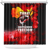 I Stand with Tigray Shower Curtain Tigray Independence - Fist of Freedom